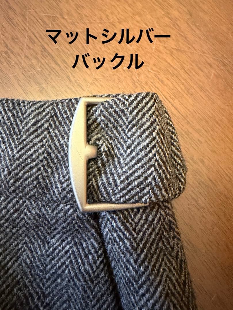 エルメス HERMES チャコールグレー ヘリンボーン タイトスカート38サイズ