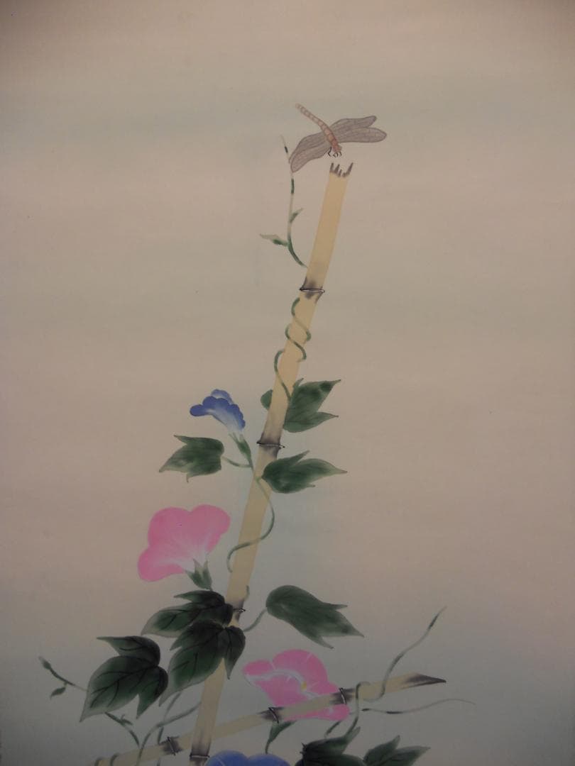 掛け軸 契雪 朝顔 絹本 希少 軸装 茶道具 掛軸 美品 です。