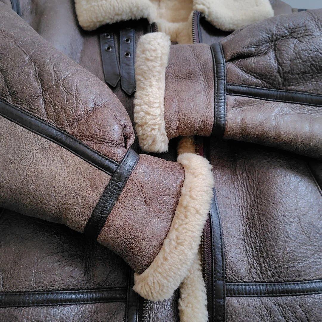 USA製 羊革 リアルムートンジャケット B3 B-3 US ARMY ワッペン