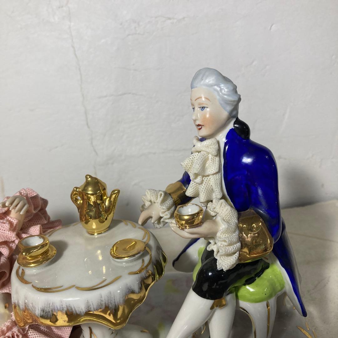 美品 ドイツ製 ドレスデン レースドール フィギュリン 磁器人形 陶人形