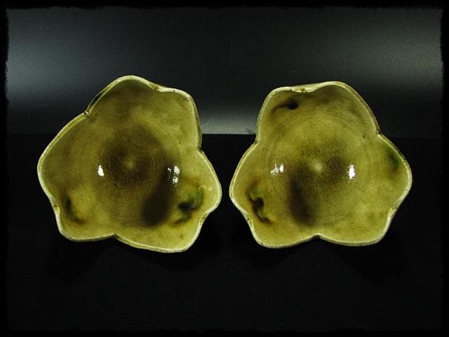 黄瀬戸 割山椒 向付 4客 加藤 作助 茶道具 懐石 d171