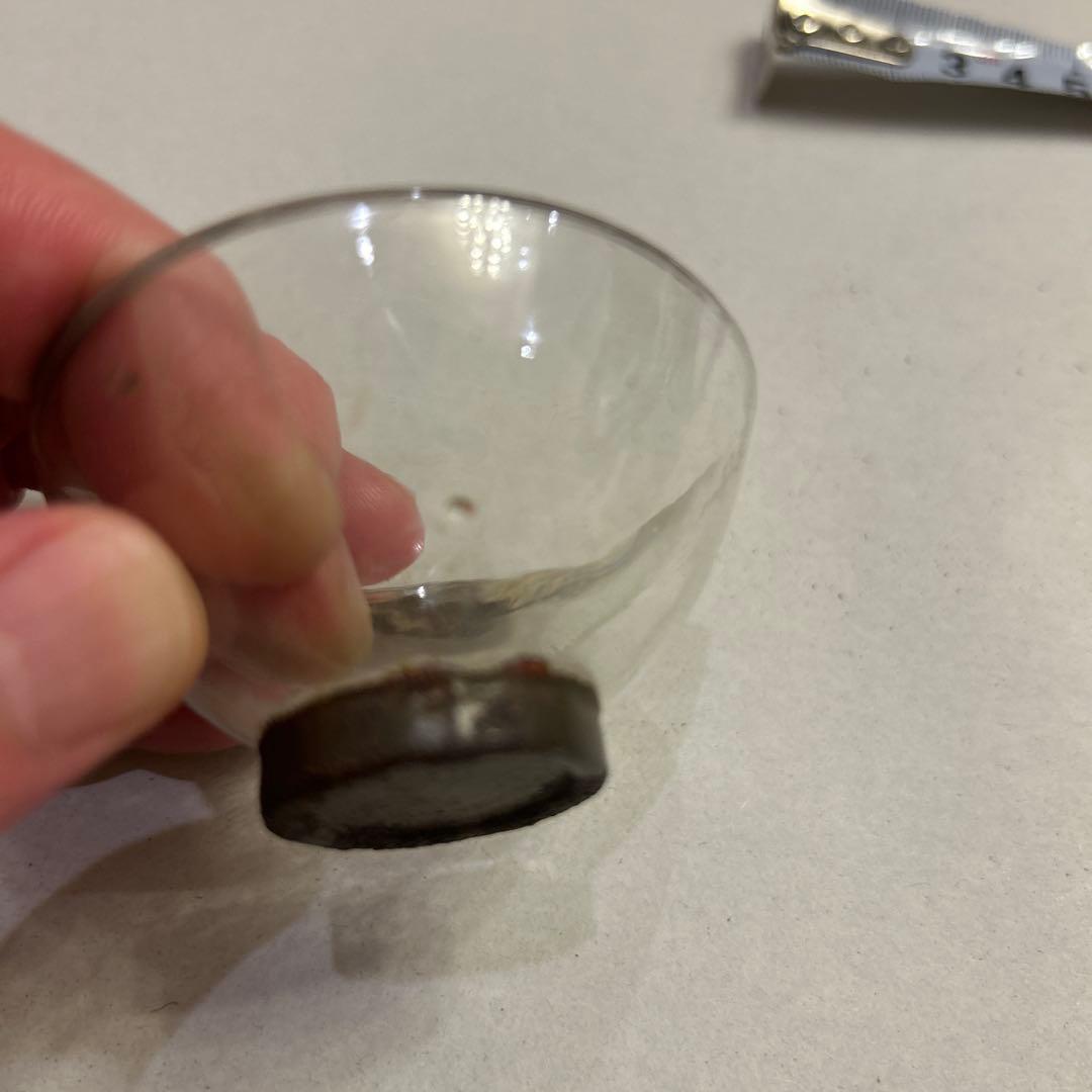 【値引き】大正ガラス　盃　お猪口　吹きガラス　気泡ガラス　クリアガラス　蔵出し