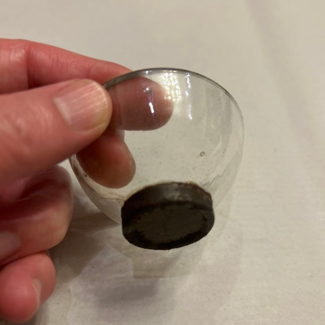 【値引き】大正ガラス　盃　お猪口　吹きガラス　気泡ガラス　クリアガラス　蔵出し