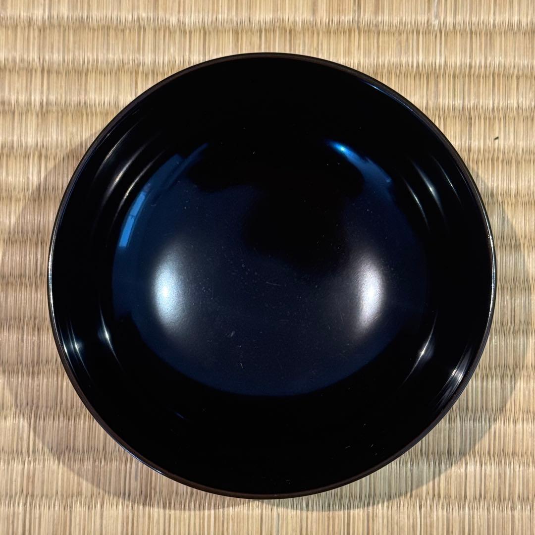 はなさん　輪島塗 松鶴図金蒔絵 黒漆 吸物椀 3客