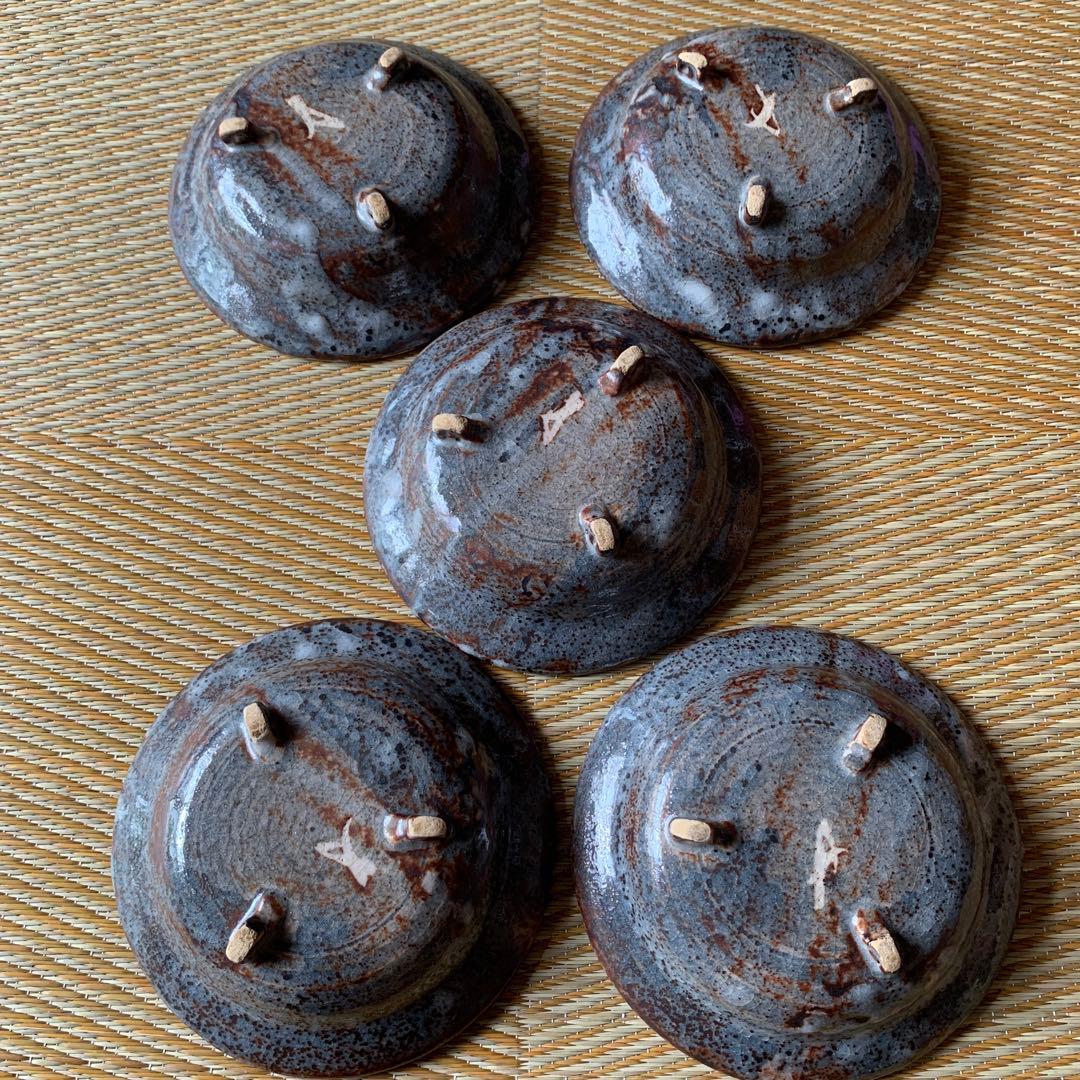 鼠志野 美濃焼 5客 会席膳 茶会席 木箱