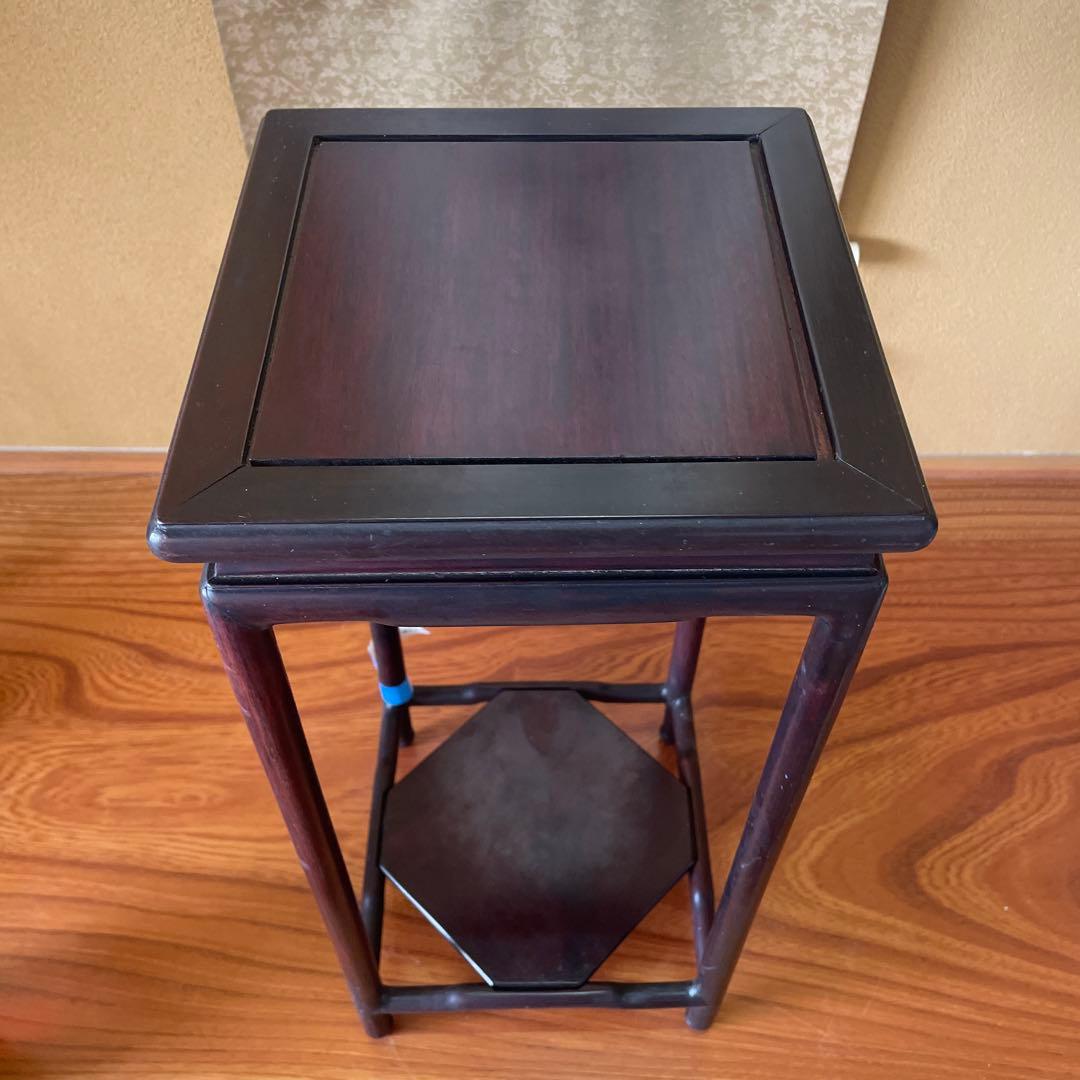 アジアンインテリア 中国上海 黒檀サイドテーブル 懸崖 花台 盆栽台 ビンテージ
