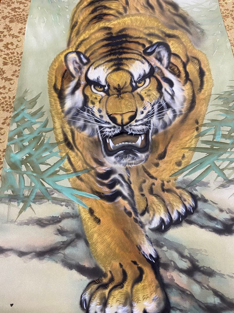 掛軸　猛虎　福山一成　37万　日本画