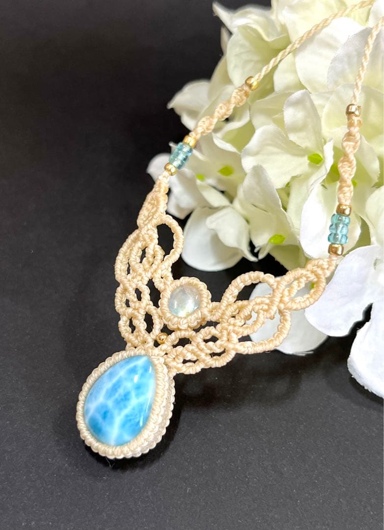 高品質ラリマー ネックレス