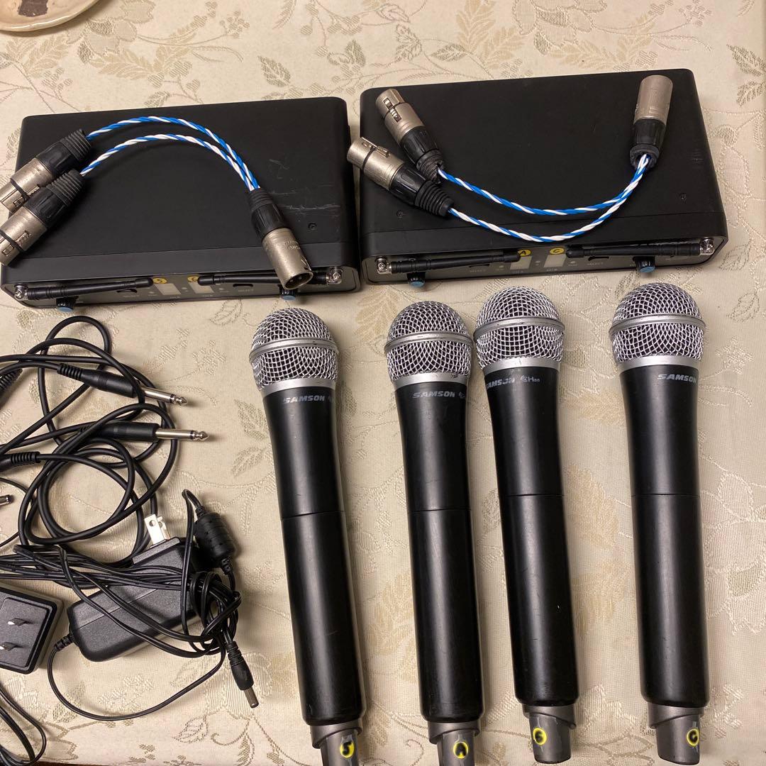 【SAMSON】ワイヤレスマイク4本×受信機2台