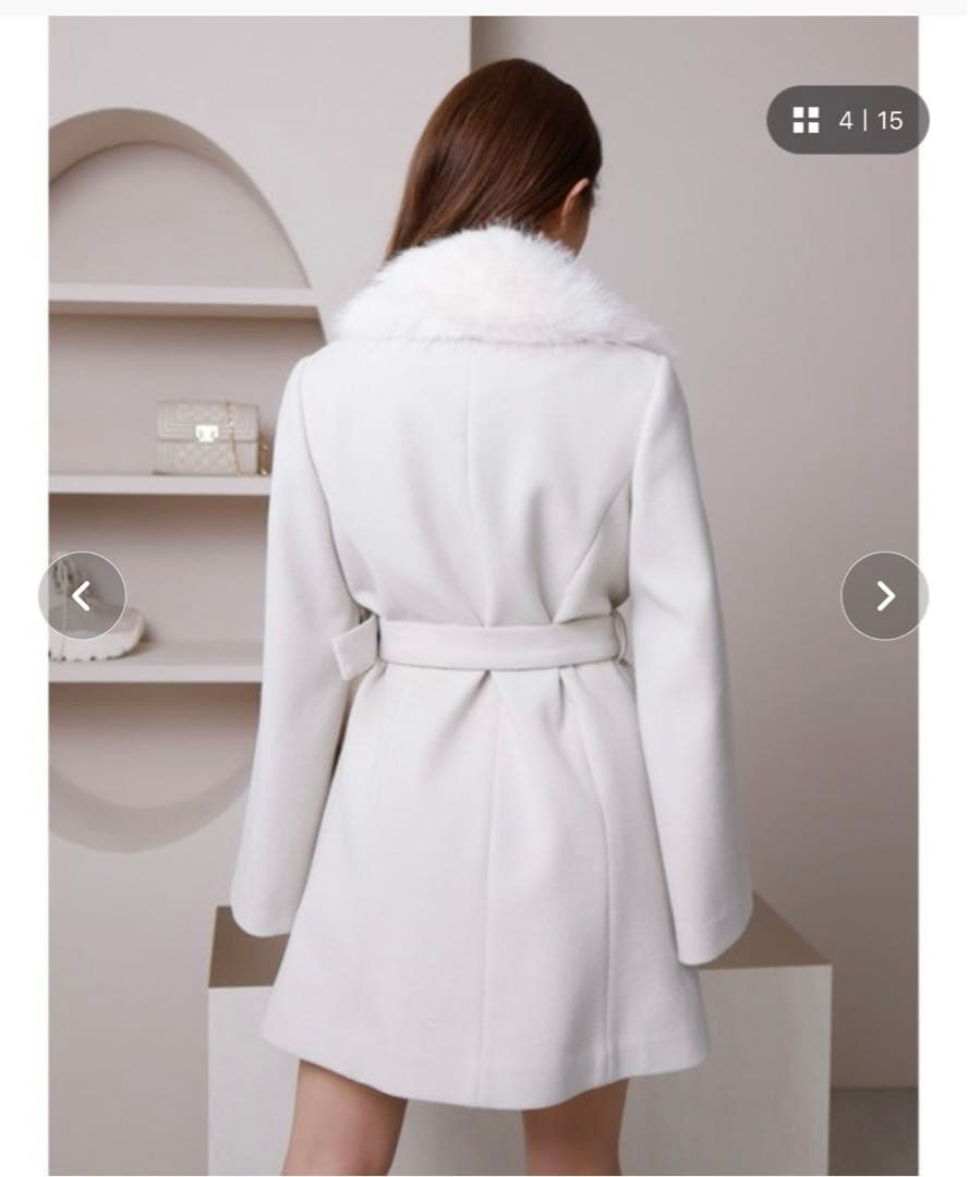 LIP SERVICE スリットスリーブファーカラーコート