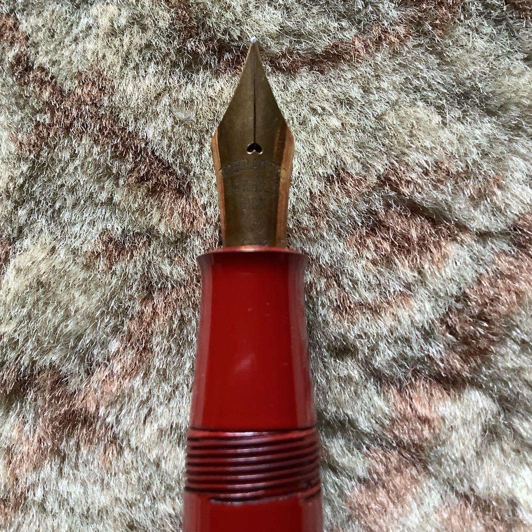 朱漆 ペン先14K インキ止め式 万年筆ヴィンテージ 土田修一