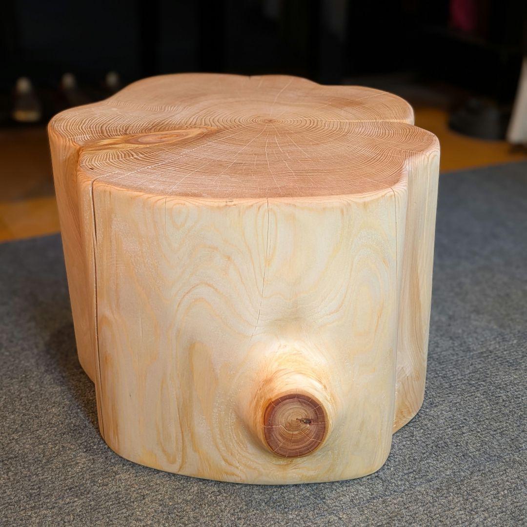 天然ヒバ　切り株　丸太　椅子　スツール　高さ約23.5cm