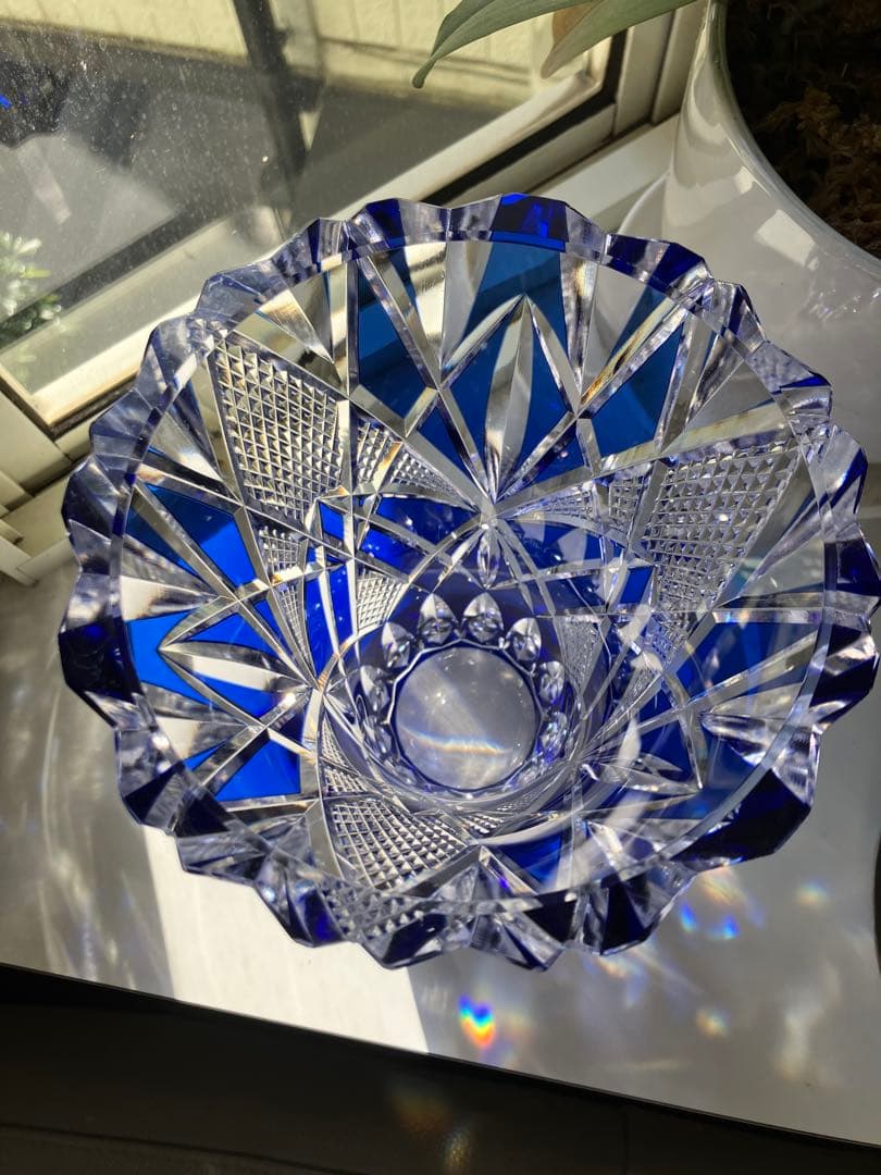 昭和レトロ 江戸切子 花器 花瓶