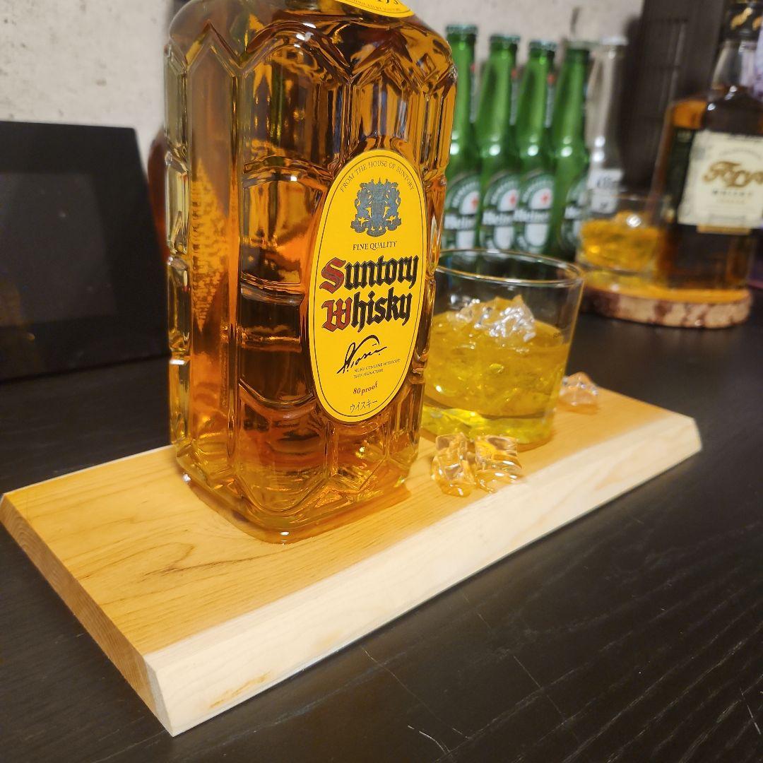 サントリーウイスキー 700ml　ヴィンテージグラス　レジンアート