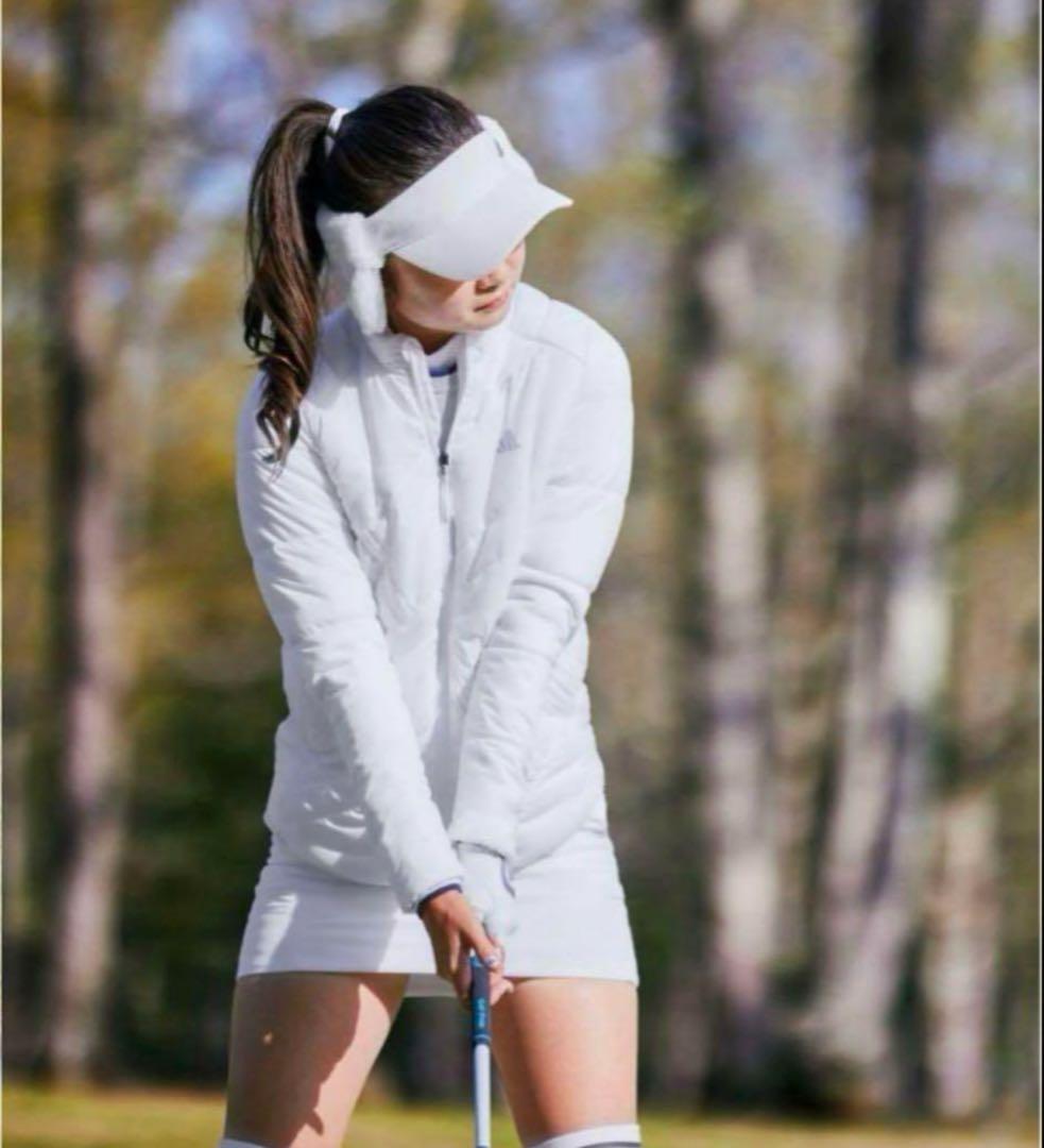 新品✨アディダスゴルフ　現行　長袖中わたジャケット　スカート ネイビー　S