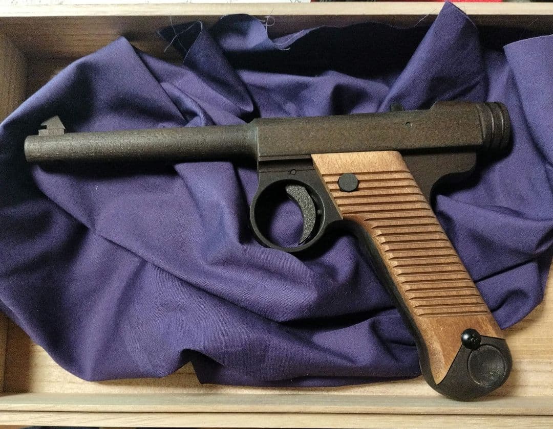 【1月中最終値下】木製品の共榮　超精密木製ゴム鉄砲　南部14年式 桐箱入