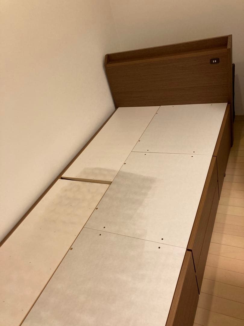 ニトリ シングルベッド 引き出し付き ブラウン