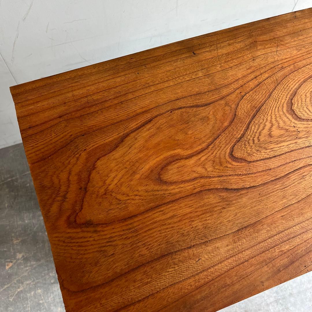 アンティーク ミシン脚 リメイク テーブル 欅 古材 一枚板 レトロ z590