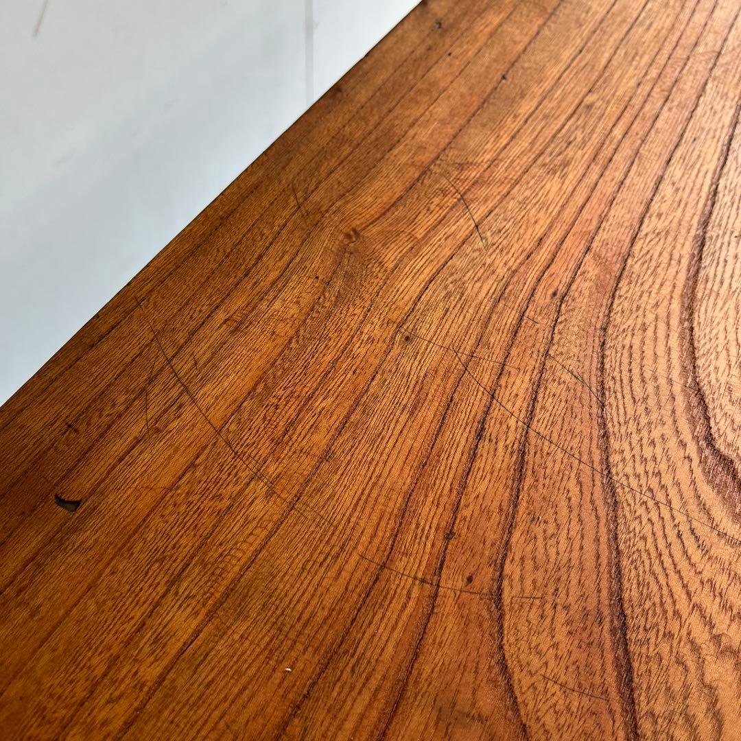 アンティーク ミシン脚 リメイク テーブル 欅 古材 一枚板 レトロ z590