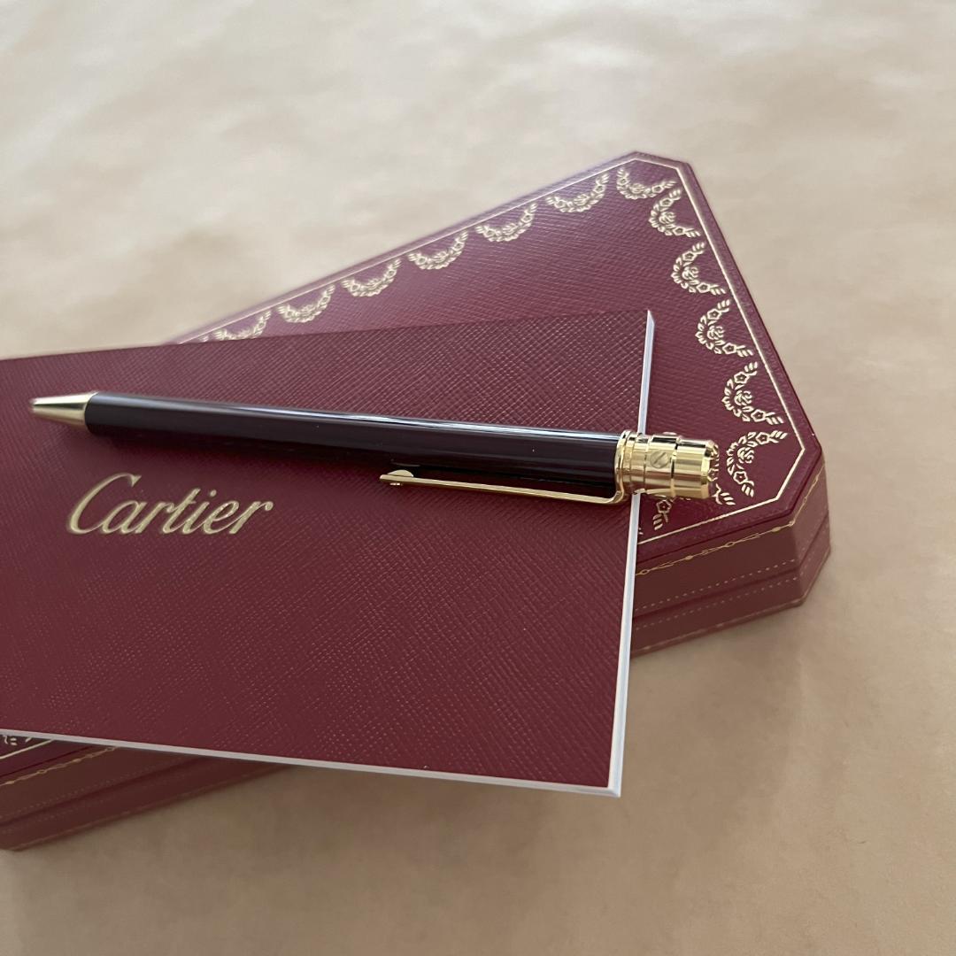 【美品】Cartier 　カルティエ　サントス ボールペン　ボルドー色