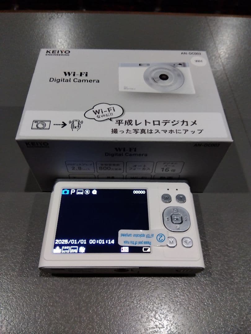 未使用　KEIYO AN-DC003 Wi-Fiデジタルカメラ　白　平成レトロ