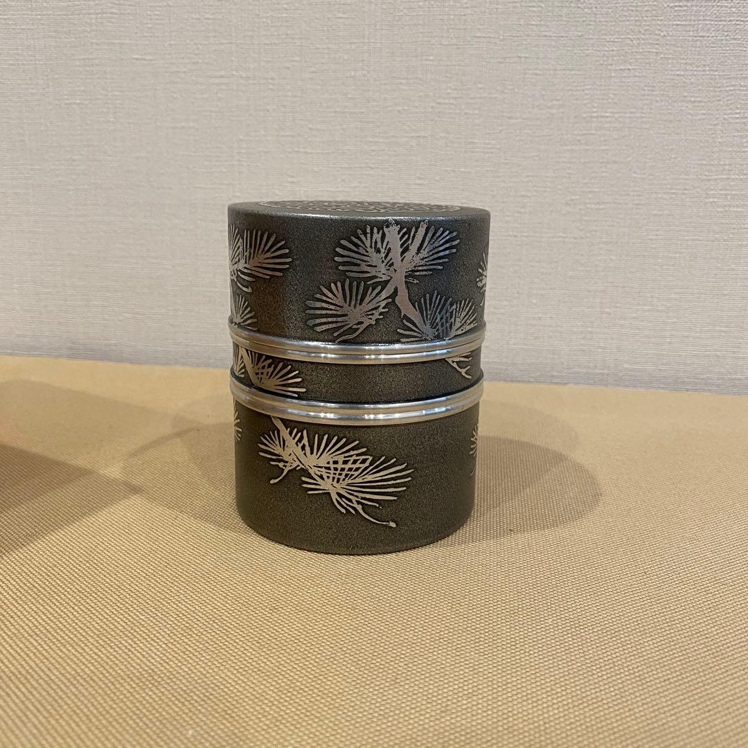 【新品未使用品】 錫半 大阪錫器 茶筒 茶壺 錫製 本錫 茶道具【美品】