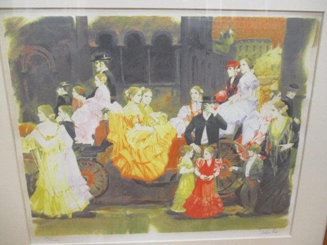 斉藤三郎　祭りの馬車 サイズ リトグラフ　164/200