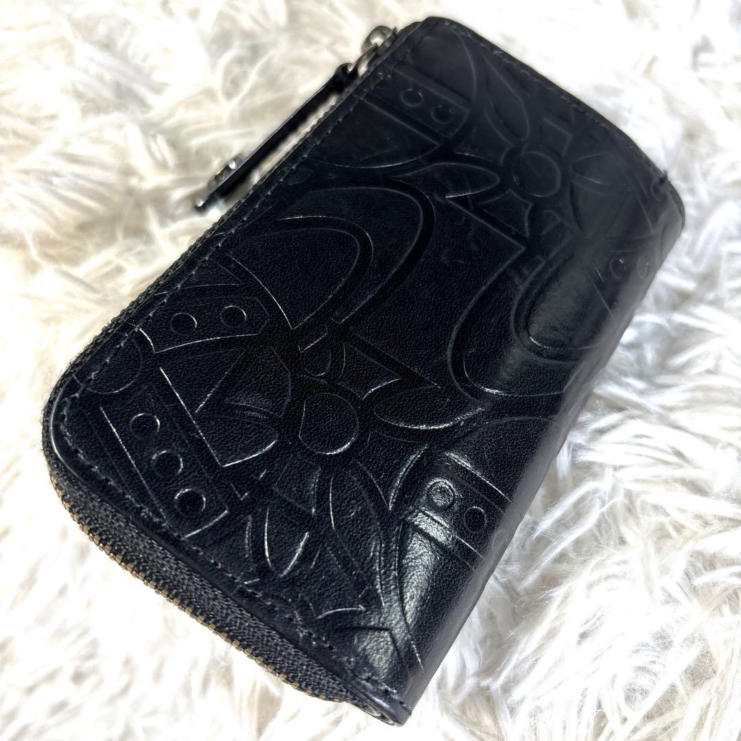 Vivienne Westwood 小銭入れ付き4連キーケース オーブ型押し　黒
