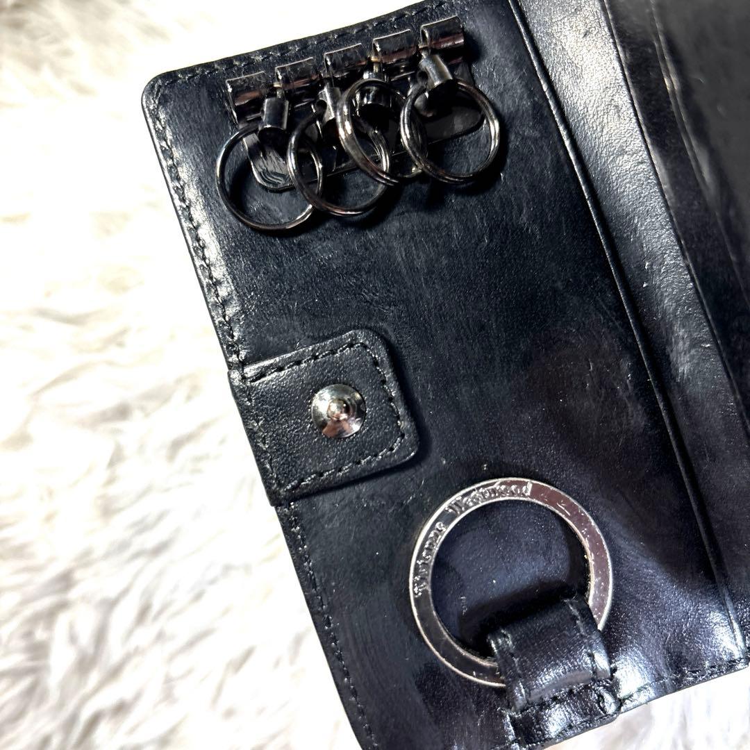 Vivienne Westwood 小銭入れ付き4連キーケース オーブ型押し　黒