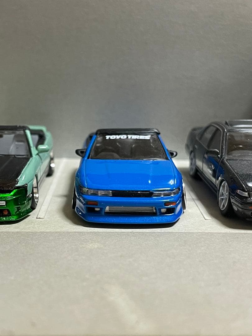素人改造　1/64　ターマック　ヴェルテックス　日産　S13　コンバーチブル　青