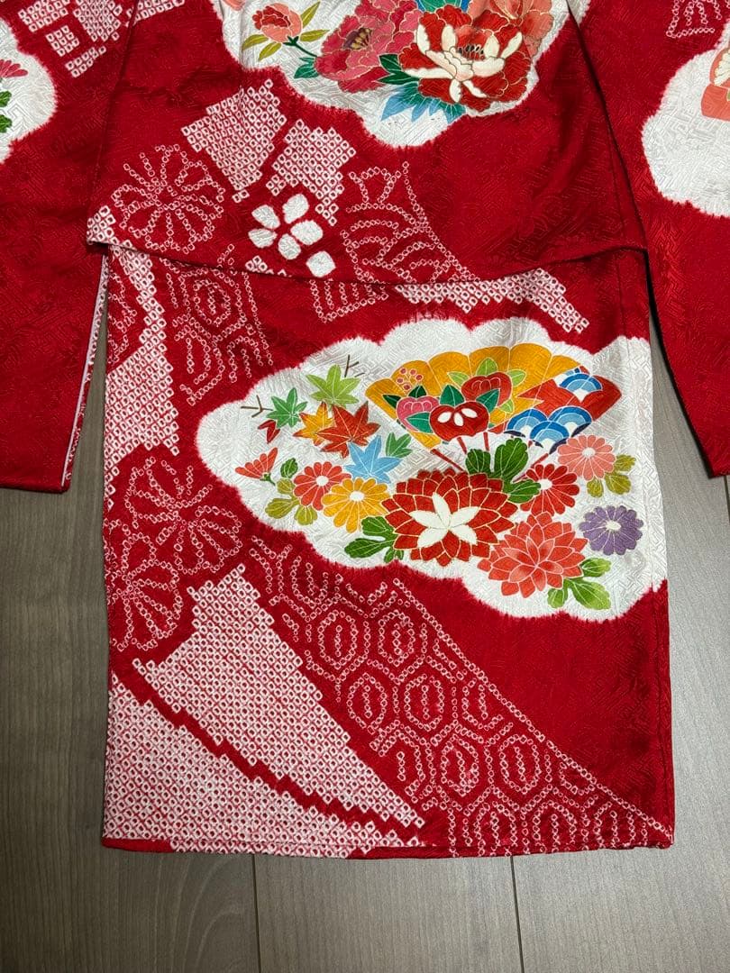 3歳着物　七五三　正絹　絞り　お着物　長襦袢　セット