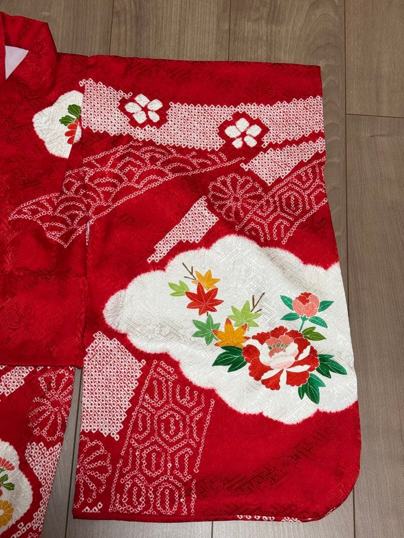 3歳着物　七五三　正絹　絞り　お着物　長襦袢　セット