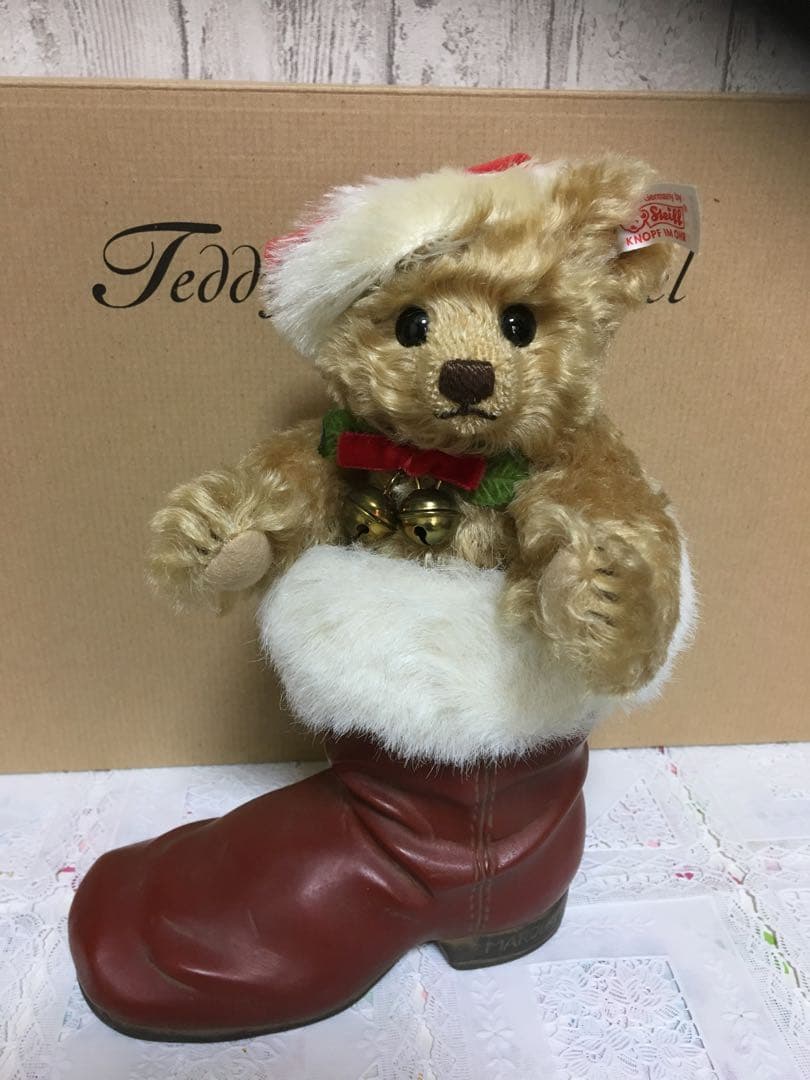 ★ シュタイフ 2001年 クリスマス ブーツ イン ベア ★白タグ世界限定品