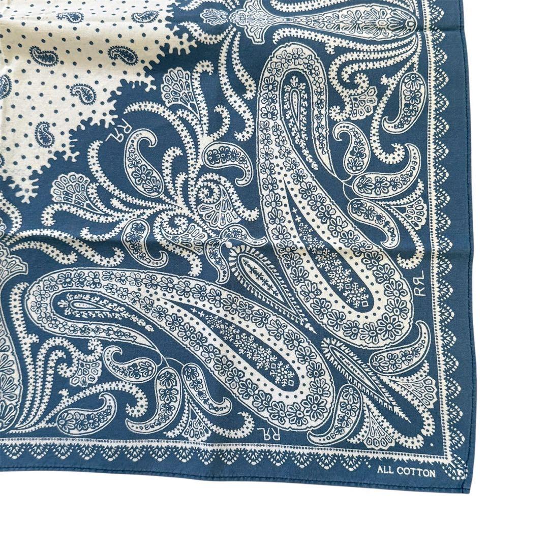 初期【RRL】ペイズリー柄　インディゴバンダナ