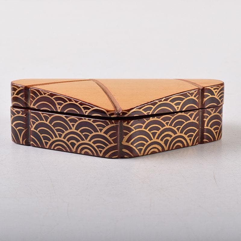 茶道具　多田桂寛作　青海波　結文香合　共布共箱　V　8114