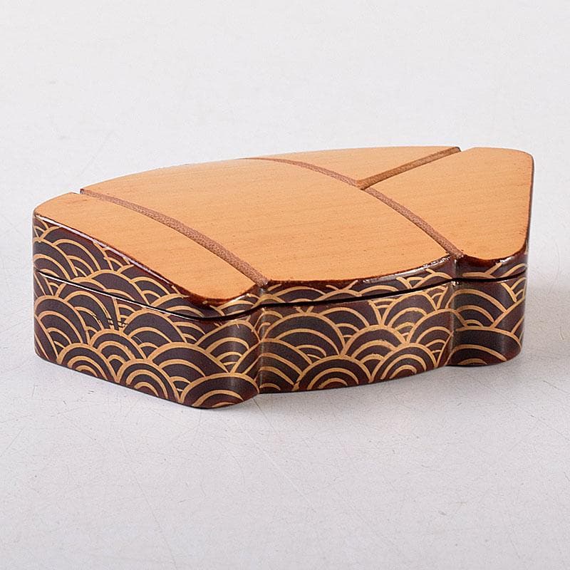 茶道具　多田桂寛作　青海波　結文香合　共布共箱　V　8114