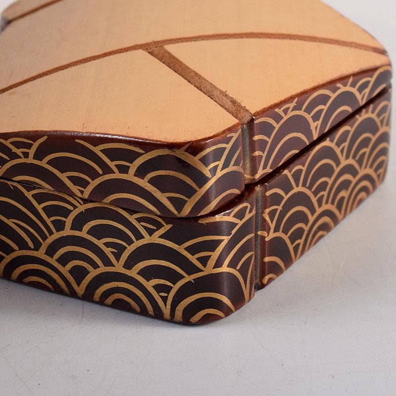 茶道具　多田桂寛作　青海波　結文香合　共布共箱　V　8114