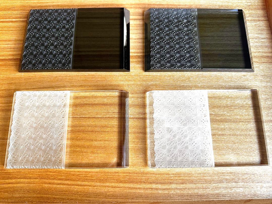 江戸切子 板皿 プレート4枚セット