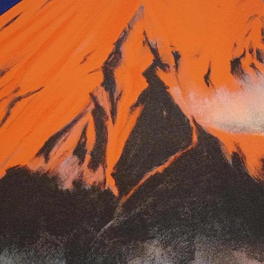 国分克『朱富士』7/200 リトグラフ 絵画 美術 芸術 額装 美術品