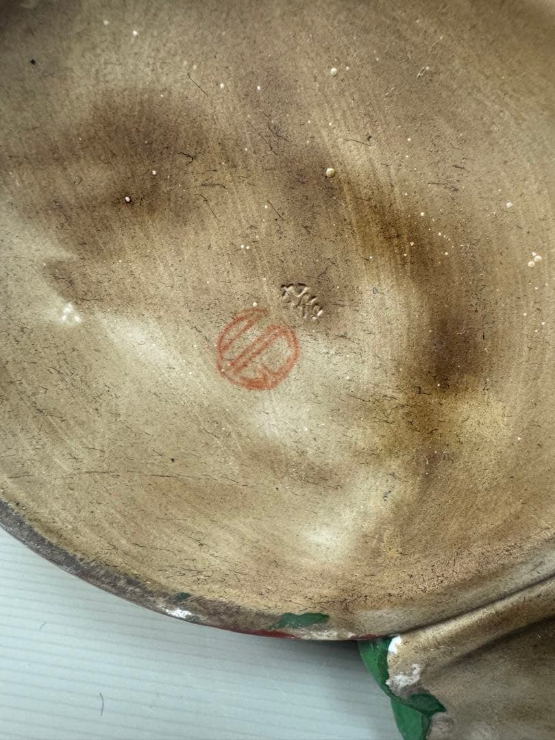 2153 九谷焼 玉乗り獅子 狛犬 置物 縁起物　緑彩