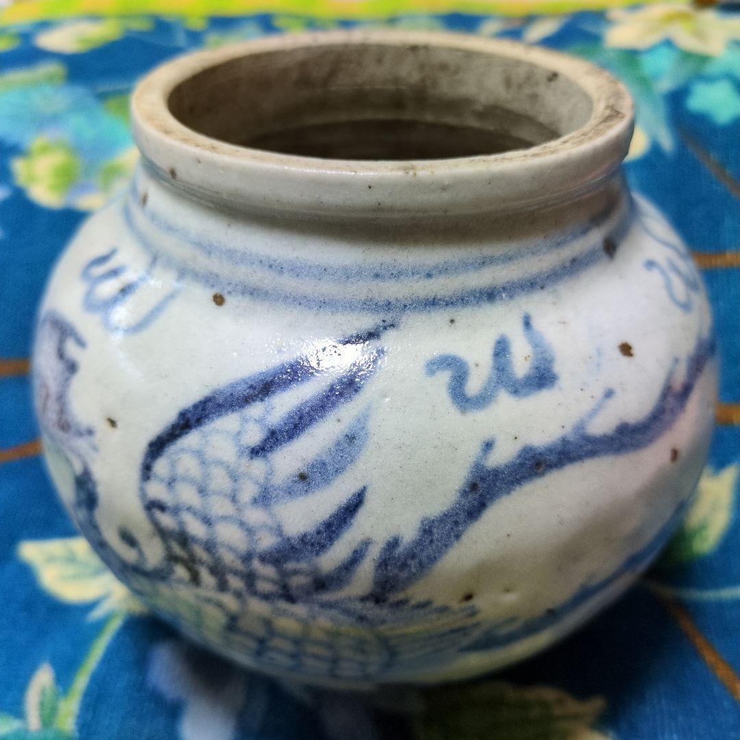 超珍品　古い物です。明時代 2 龍いる 古い壺 直径8.5 cm 高さ12cm