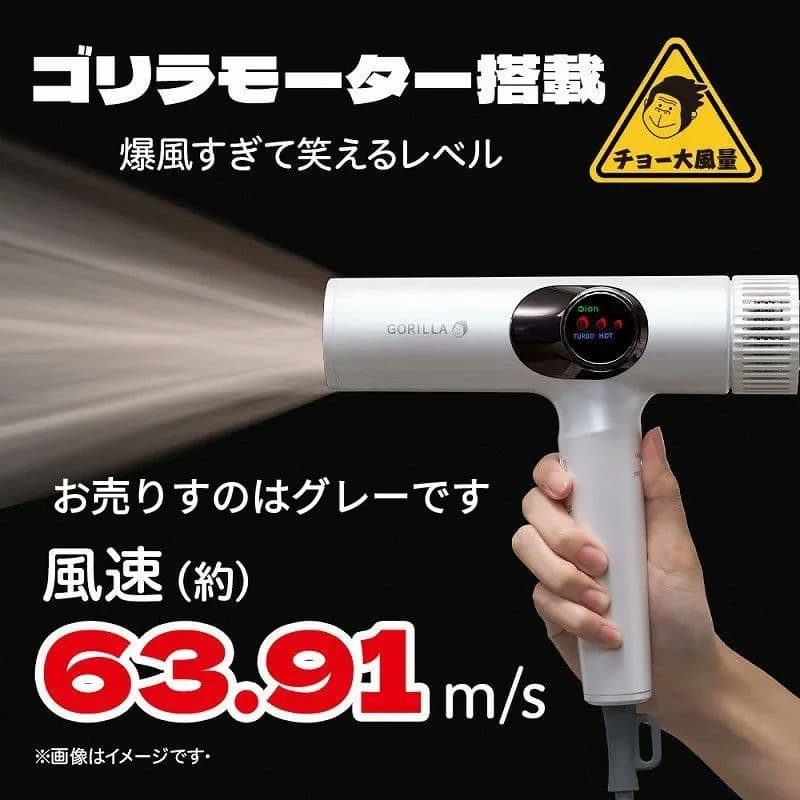 最安値‼ ゴリラのひとふき ハイパワーゴリラドライヤー グレー