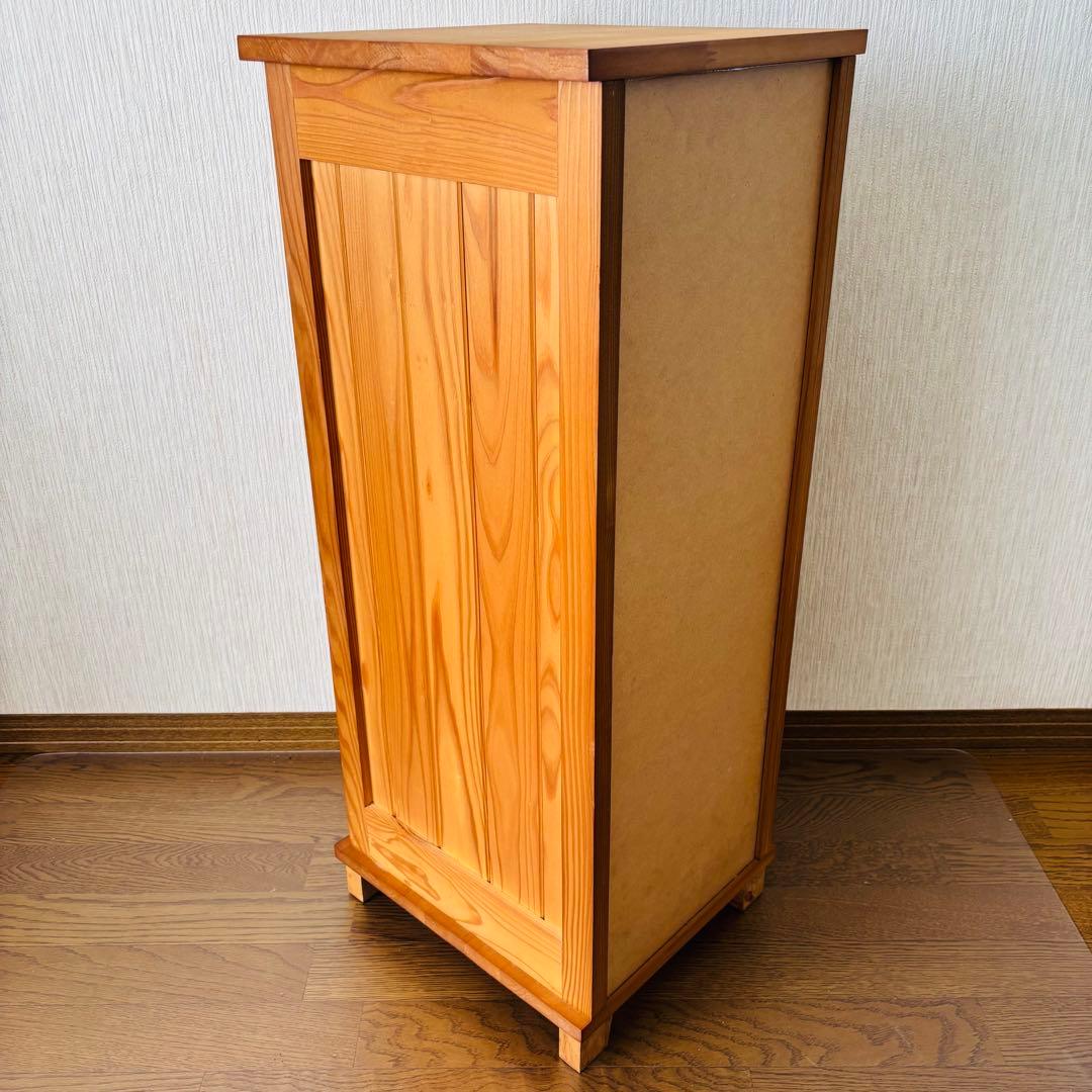 スリムチェスト 7段 木製 引き出し ナチュラル レトロ 北欧風 無垢材風 収納