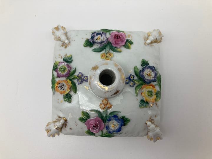 マイセン　アンティーク　立体花造形　香水瓶　香水入れ