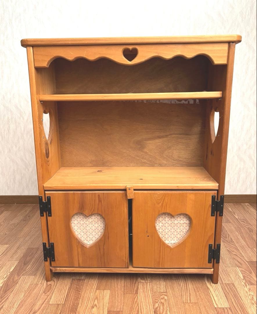 カントリー　家具　キャビネット　棚　ハート　ハンドメイド