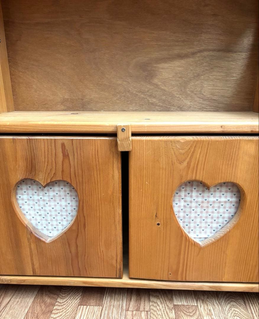 カントリー　家具　キャビネット　棚　ハート　ハンドメイド