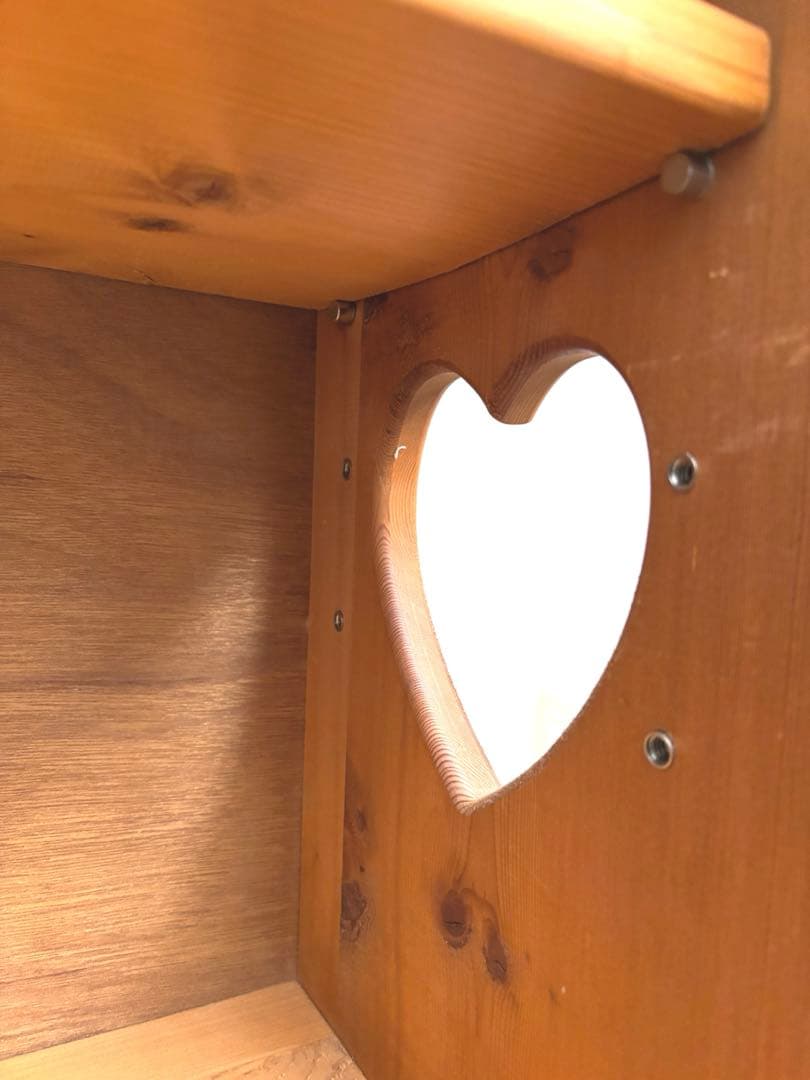 カントリー　家具　キャビネット　棚　ハート　ハンドメイド