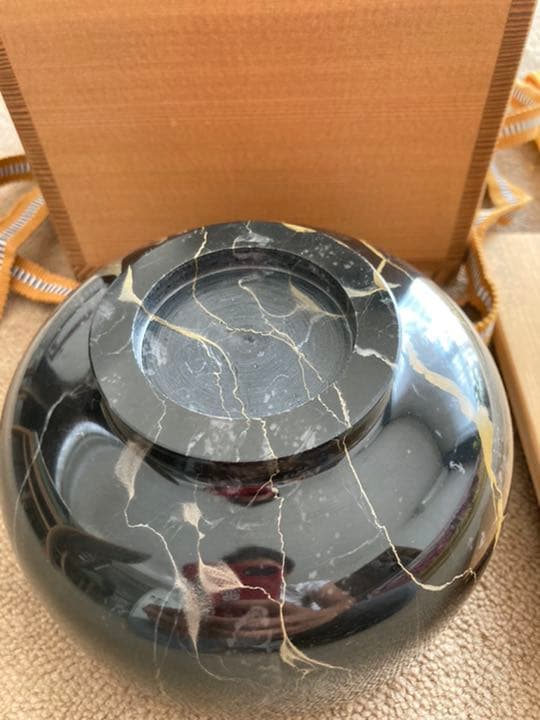 ★天然石★ 茶碗　秀観作　金鉱山石