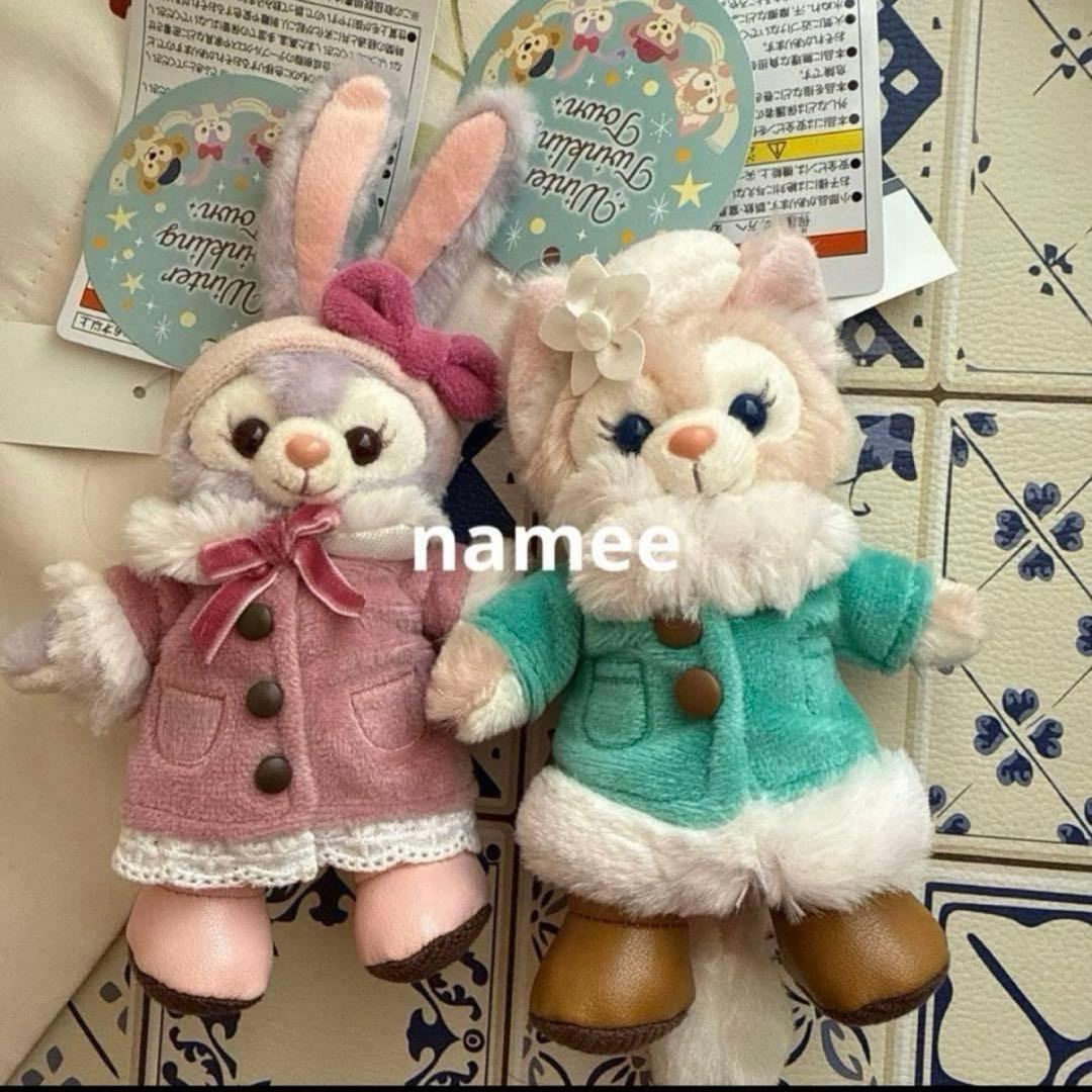 ダッフィー　シェリーメイ他　ぬいぐるみバッジ　ウィンタートゥインクリングタウン