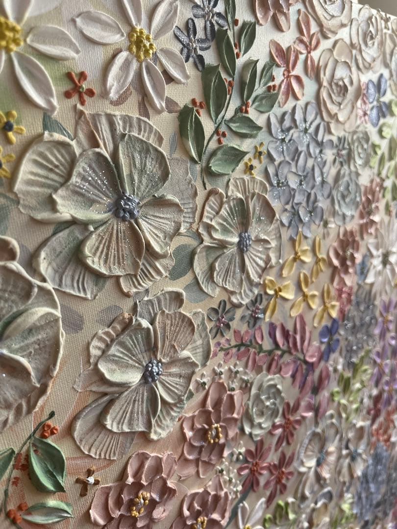 F30号 抽象アート キャンバス作品くすみカラー 優しい色合い 壁掛け